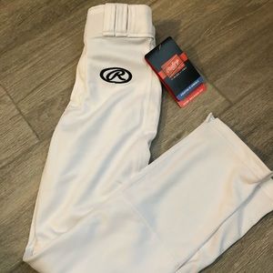 NWT. Rawlings white youth baseball pants